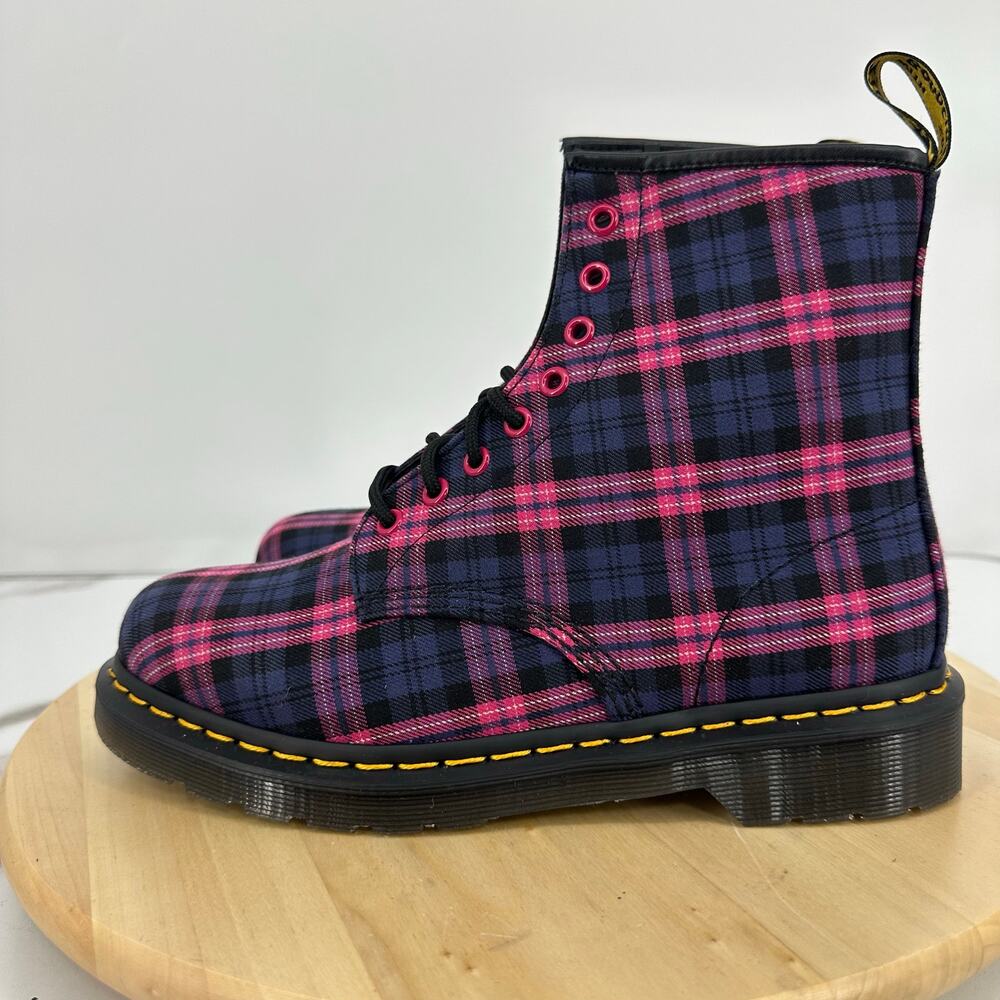 Dr. Martens Womens 1460 Pink Tartan Plaid Boot Size 9 Limited Edition Preppy Emo - Picture 8 of 9